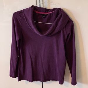 2/20 Tommy Hilfiger purple cowl sweater knit top